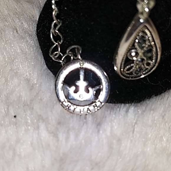 TRIFARI SET SILVER WITH BLACK STONES - Picture 4 of 4